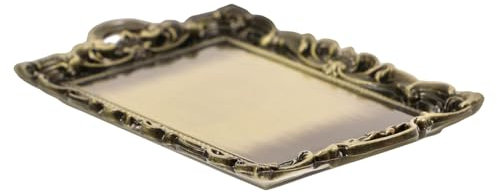 CIMAXIC Puppenhaus Vintage Teller Puppenhaus-Ornament Simulation Spielzeuge Modelle Mini-Haustablett-Dekorationen Mini-Geschirr Legierung Kleiner Teller kleines Tablett