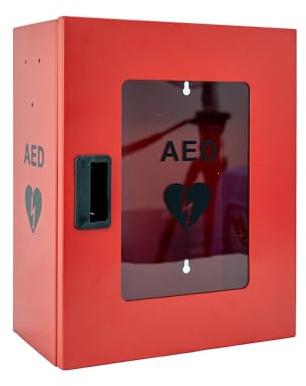 ISOP Armario para Desfibrilador - Gabinete para DEA - Caja para DEA - Soporte para desfibrilador - Vitrina para DEA - Caja Roja para Cosas de Seguridad contra Incendios - 36 * 29 * 17 cm Rojo AED