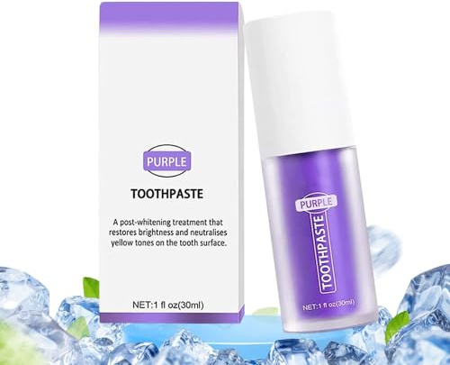 Lila Zahnpasta für Strahlend Weiße Zähne - Violette Whitening Zahncreme - Purple Toothpaste