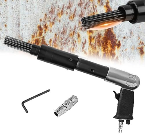 HDaspijh Escalador De Aguja NeumáTico, Pistola De DesoxidacióN De Aguja De Cincel De Chorro NeumáTico, 19 Agujas para Eliminar Pintura, óXido, Escoria, CorrosióN, Kit De Herramientas De Desbarbado,C