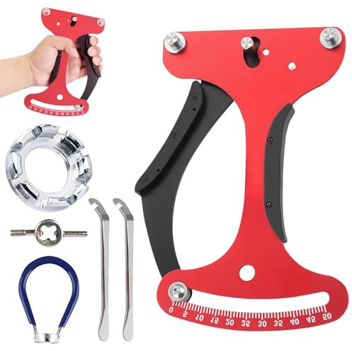 LEKEFETO Raggi della bicicletta Tension Meter strumento di calibrazione: misuratore di tensione dei raggi con 5 accessori, misuratore di tensione per raggi, attrezzi di riparazione della bicicletta