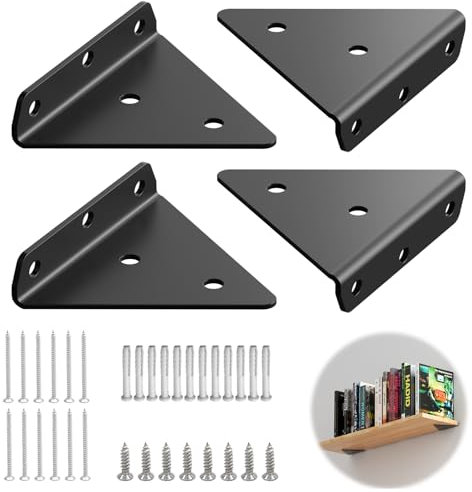 4 Stück Regalhalterung Unsichtbar Tablarträger Dreieck Regalhalter Schwebende Wandregal Halterung Versteckte Regal-Halterungen Schwebende Regalhalterung für Regalbretter, Lagerregal, Tragkraft 65Kg