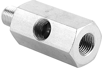 Bnineteenteam Auto Öldrucksensor T Stück, 1/8 Zoll NPT Innengewinde Universeller Öldrucksensor-Adapter M10x1,0