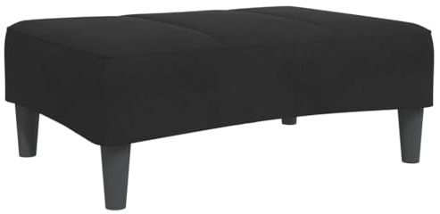 vidaXL black velvet footstool ottoman - cosy modern footrest for living room, bedroom, lounge - sturdy plywood frame, 77x55x31cm