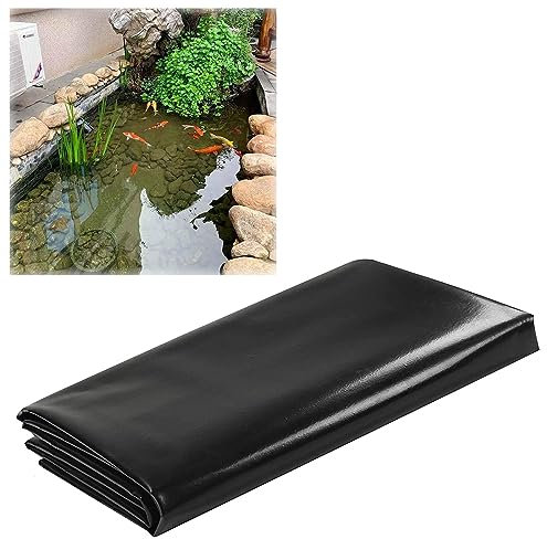 Schwarze Gummi-Teichfolie 3,5 x 4,0 m, reiß- und durchstichfeste Gartenpool-Membranfolie für Wassergärten, Koiteiche, Bachläufe und Springbrunnen, langlebige Teichauskleidung für langanhaltenden