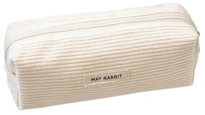 Generisch Cord Federmäppchen, Beiges, Make-up-Reisetasche, Ästhetisches Schulbedarf-Federmäppchen, Einfarbiges, Tragbare Aufbewahrungstasche mit Reißverschluss