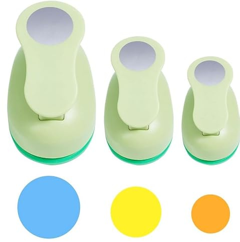 UCEC 3 fustellatrici circolari di diverse dimensioni, fustellatrici rotonde, perforatrici per la creazione di biglietti, scrapbooking e fai da te, con cerchio versatile (25 mm, 15 mm, 10 mm)