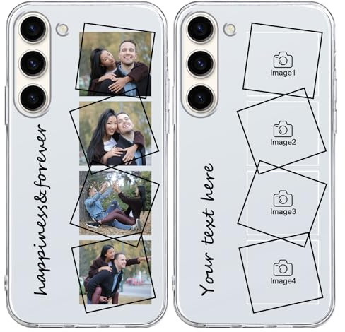 ZhuoFan Personalisierte Handyhülle für Samsung Galaxy A55 5G 6,5, Personalisiert Hülle mit Eigenem Foto Bild Text Gestaltet Schutzhülle, Durchsichtig Silikon Stoßfest Individuelle Custom Case