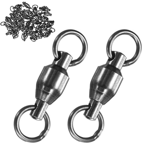 M METERXITY 30 Piezas De Giro De Pesca 5# 0.98 Pulgadas (25mm) Negro