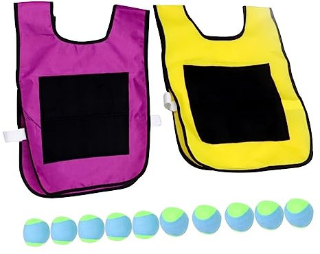 CIYODO Junge Mädchen Sticky Ball Weste Klettweste Mit Schwammbällen Langlebiges Material Selbstklebend Fördert Motorische Fähigkeiten Soziale Interaktion Für Gruppen Outdoor-Spiel Farben