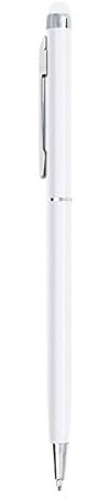 GFD HEART 100 Penne Personalizzate con Scritta Incisa a Laser - Penna in Metallo per Touch Screen, Idea Personalizzabile Ufficio, Inaugurazioni, Fiere, Gadget Promozionali (100 Penne Bianco)