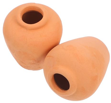 TOYANDONA Mini Maceta de Cerámica Roja Vintage 2 Piezas para Suculentas | Diseño de Pulgar, para Escritorios y Estanterías, Adecuado para Niños y Casa de Muñecas