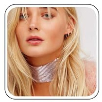 Cimenexe Punk Mesh Breite Choker Halskette Silber Metall Mesh Kurze Halsketten Pailletten Metall Gitter Kette Halsketten Leichtes Breites Pailletten Halsband Halskette Schmuck Für Frauen