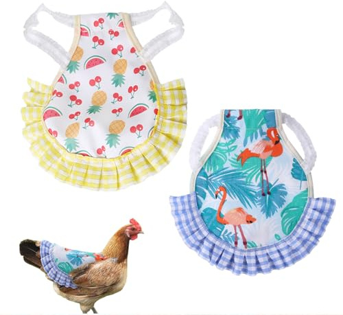 THXFUNAREA 2 Stück Henne Schürze,Chicken Schutz HüHner,Hen Chicken Saddle,für Geflügel Rücken Und Flügel Schützen(2 Ausführungen)