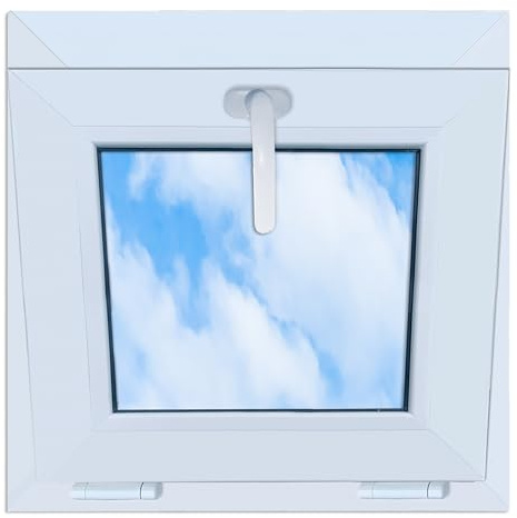 LORAC | Fenêtre en plastique blanc 500 x 500 mm, 50 x 50 cm, inclinable, fenêtre standard avec double vitrage, économie d'énergie, fenêtre de cave avec certificat CE, idéale pour les espaces de vie et