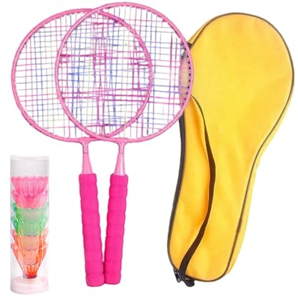 Badminton-set för barn, badmintonracket för nybörjare, lätta racket för barn 3–7 år för sport, skola och fritid