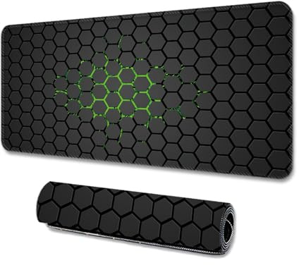 XSDSLS Gaming Mouse Mat, Large Mouse Pad 800x300 XL mousepad Anti-Fray Stitched Edges, Non-Slip Rubber Base,Keyboard Desk Pad, Improved Precision and Speed, Black (800 * 300 Green)