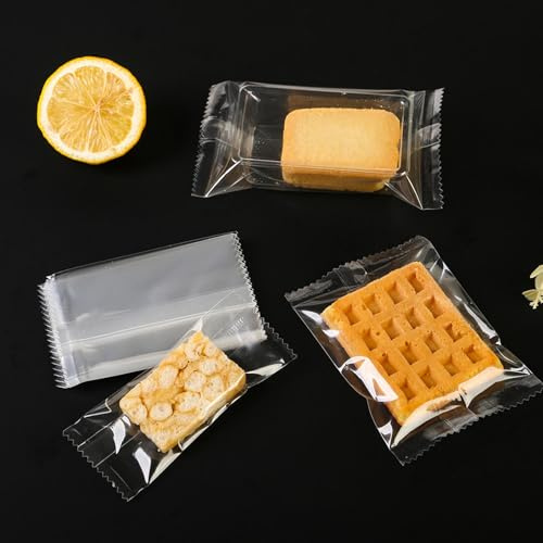 300 Pcs Heat Sealable Cookies Bag, Three Sizes of Clear Biscuit Bags, Food Grade Storage Cellophane Bags, Ice Cream Popsicle Packaging Bag, for Nougat Candy Shortbread Chocolate