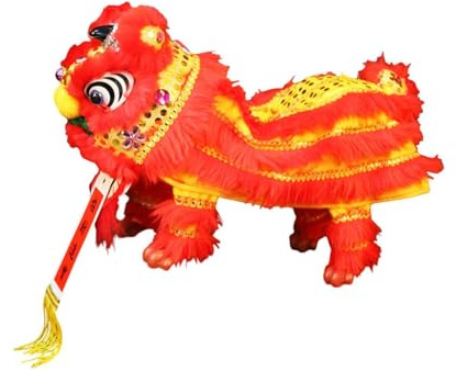 mophrati Chinesische Löwen Marionette mit Schnur, einzigartige Handpuppe, robuste handgefertigte Puppe, Geschenk für Neujahrsfeiern, handgefertigte Dekoration für Frauen, Männer, Mädchen und Jungen