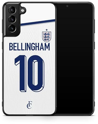 Phone Case Compatible with Samsung Galaxy S22 Plus - Football Personalised Name Number Jersey Home Bellingham England Case