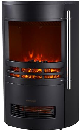 GF CORE Elektrokamin Focus mit realistischem 3D LED-Feuer - Stand-Elektrokamin mit Heizung und Kaminfeuer, max. 2000 W, 46x65x46cm
