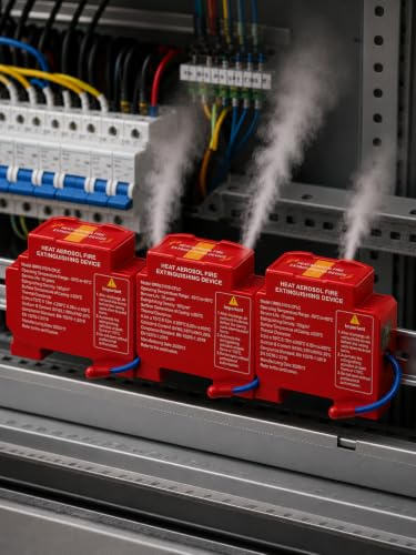 Extintor Cuadro Electrico, Extintor Automático de Aerosol para Riel DIN，3 | Montaje en Riel DIN, Activación Automática, Protección Eléctrica, Extinción por Aerosol