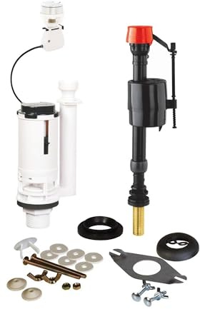 Fluidmaster PROCP002 - Fully Height Adjustable & Flush Valve with Chrome Botton - Universal Cistern Pack - Fixings Included