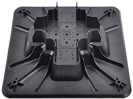 Myard PNP153544 Deck Foundation Block for Wood Composite Floor Frame Pier Shed Base Footing Post Beam Support (Qty 4, Black)