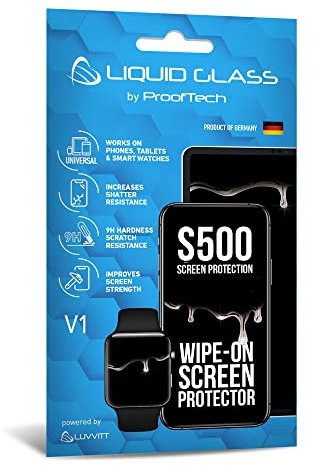Luvvitt Flüssigglas-Displayschutzfolie mit 500 $ Bildschirmschutz – kratzfeste abwischbare Nano-Beschichtung für alle Apple Samsung und andere Handys, Tablets, Smartwatch, iPhone, Galaxy, Universal