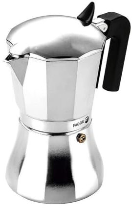 Fagor Cupy Cafetera Italiana, Inducción, Aluminio, Express, 9 Tazas Café, Apta para todas las Cocinas, Vitrocerámica, Gas, Eléctrica, Junta de Silicona Gran Durabilidad