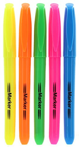 MIJOMA Set Textmarker in verschiedenen leuchtenden Farben 5 Stück