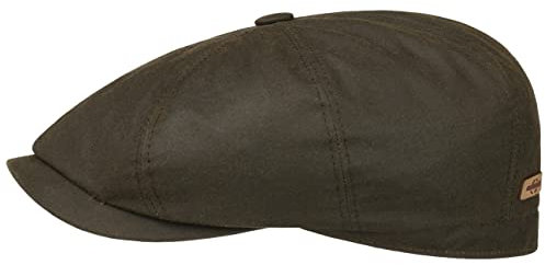 Stetson Hatteras Classic Waxed Cotton Flatcap Robuste Mütze Herren Made in EU Ganzjährig dunkeloliv 58 cm