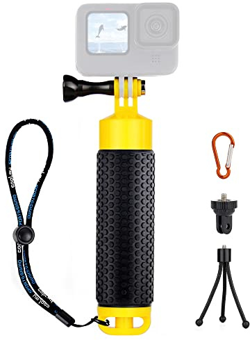 YALLSAME Floating Hand Grip for GoPro Hero 13 12 11 10 9 8 7 6 5 4 Mission | Waterproof Handler Underwater Handle Mount with Detachable Tripod Stand for GoPro DJI Action for Diving Snorkeling Swimming
