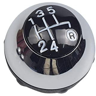 Hacreyatu 5/6 Gang Schaltknauf Stick Schalthebel Passend für Fiat 500 2012-2018 (Chrome, 5 Gang)