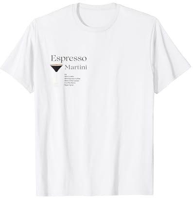 Espresso Martini Recipe Classic with Glass in Black T-Shirt