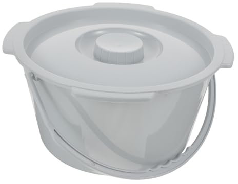 minkissy Portable Chamber Pot with Lid and Handle, Plastic Urine Pot for Elderly Use, Small Size Bedside Spittoon Suitable for Home and Travel