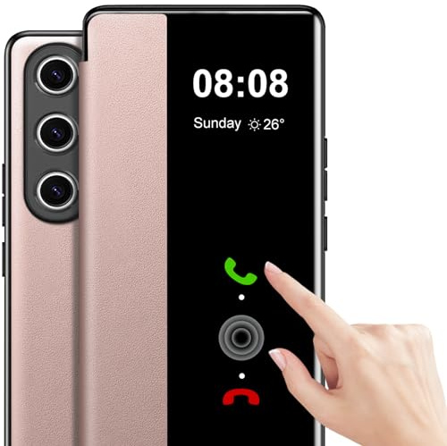 Handyhülle für Samsung Galaxy S23 Ultra Hülle Clear View [Touchscreen View] für Samsung S23 Ultra 5G Hülle Weiche View Flip Leder Stoßfest Schutzhülle Case