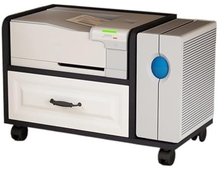 DIIDIIFF Druckerständer, Druckertisch, Druckerregal, Holzdruckerständer mit Rädern, beweglicher Druckerwagen, Druckerlagerregal, Büro mit Schublade, Druckerregal, Druckerständer, Druckertisch