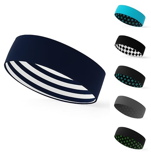 Sport Stirnband Unisex – Doppelseitiges Performance Headband, nachhaltig, elastisch, leicht & atmungsaktiv – Ideal zum Laufen, Fitness, Yoga, Radfahren & Outdoor – Feuchtigkeitsableitend & rutschfest
