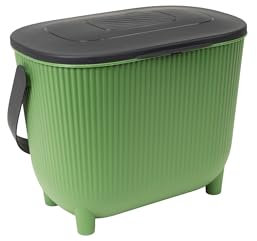 EDA - Komposteimer 10 l mit Kohlefilter – XXL-Öffnung – Geruchsfilter – modernes Design – Schwarz