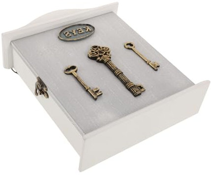 SOESFOUFU Organisateur Mural De Clés Boîte à Clés D'entrée En Bois Vintage Européen Crochets Pratiques Support Mural Multifonction Pour Maison Bureau Couloir