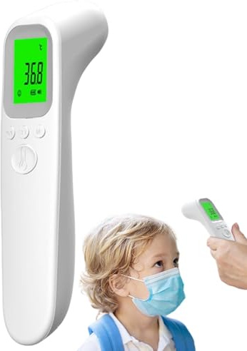 Termómetro de frente sin contacto: medidor de temperatura digital portátil, termógrafo rápido para adultos y niños, preciso e higiénico, ideal para el hogar, hoteles y áreas públicas