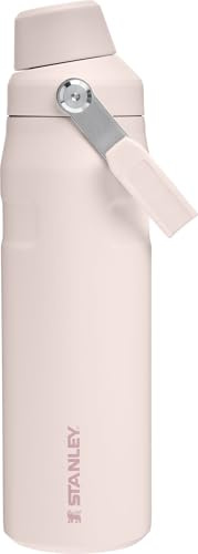 Stanley IceFlow Fast Flow Water Bottle 24 oz | Angled Spout Lid | Lightweight and Leakproof for Travel and Sports | Insulated Stainless Steel | BPA-Free | Rose Quartz