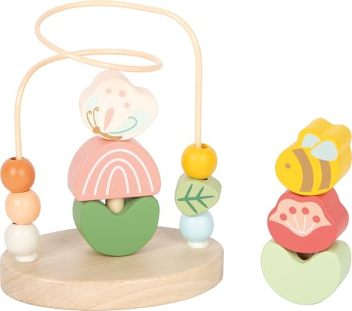 small foot Boucle de motricité Petits amis en bois, avec jeu d'empilage, à partir de 12 mois, 12719