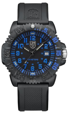 Luminox - Sea Lion 44mm Herrenarmbanduhr | SKU 2059.2 | CARBONOX Gehäuse & Lünette | Schweizer Quarzwerk Ronda 515 | Dauerhafte Leuchtkraft 25 Jahre | 100M Wasserdicht | Schwarzes Silikonarmband
