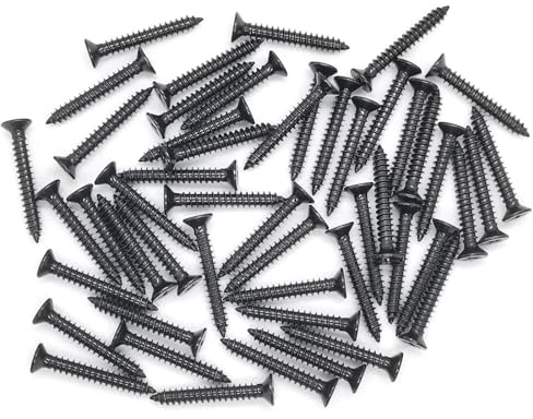 M5 Stainless Steel Screws 35mm, Black Self Tapping Flat Countersunk Head Wood Screw, Hardware Fasteners, Pack of 50