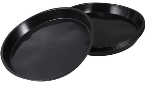 UKCOCO Palet para Macetas y Bandejas Base para Macetas Negras, 10 Piezas, Plástico Resistente, Impermeables para Interior y Exterior, Recolectores De Agua para Plantas