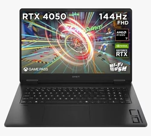 HP Gaming Laptop OMEN 17-db0008na Ryzen 7 16GB RAM RTX 4050 1TB SSD 17.3 Black