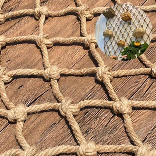 Rete rampicante in corda di canapa ecologica, supporto per cetrioli, pomodori, verdura, frutta e piselli dolci (1 m x 9 m) – Sistema di supporto per piante