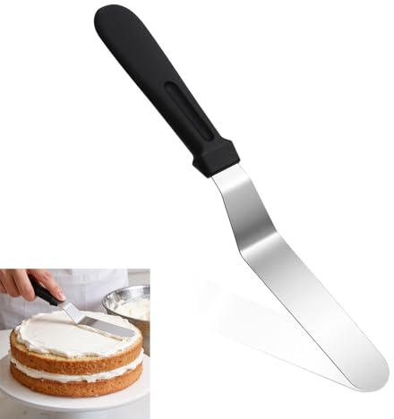 Palette Knife, 6 Icing Spatula Professional Offset Spatula Stainless Steel Angled Cake Spatulas Frosting Spatulas with Plastic Handle Pastry Knife for Cake Decorating, Pastry, Baking